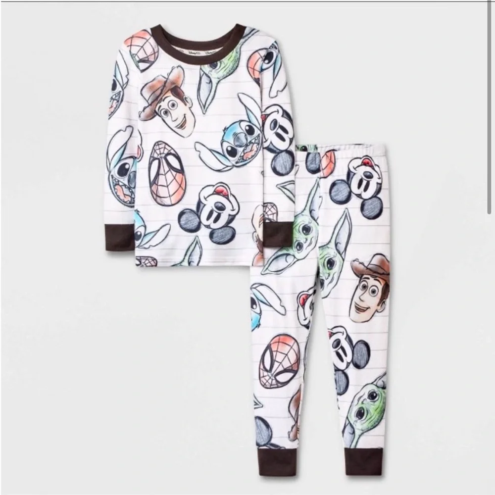 Disney 100 Anniversary 2pc Toddler Pajamas Set Marvel Star Wars
